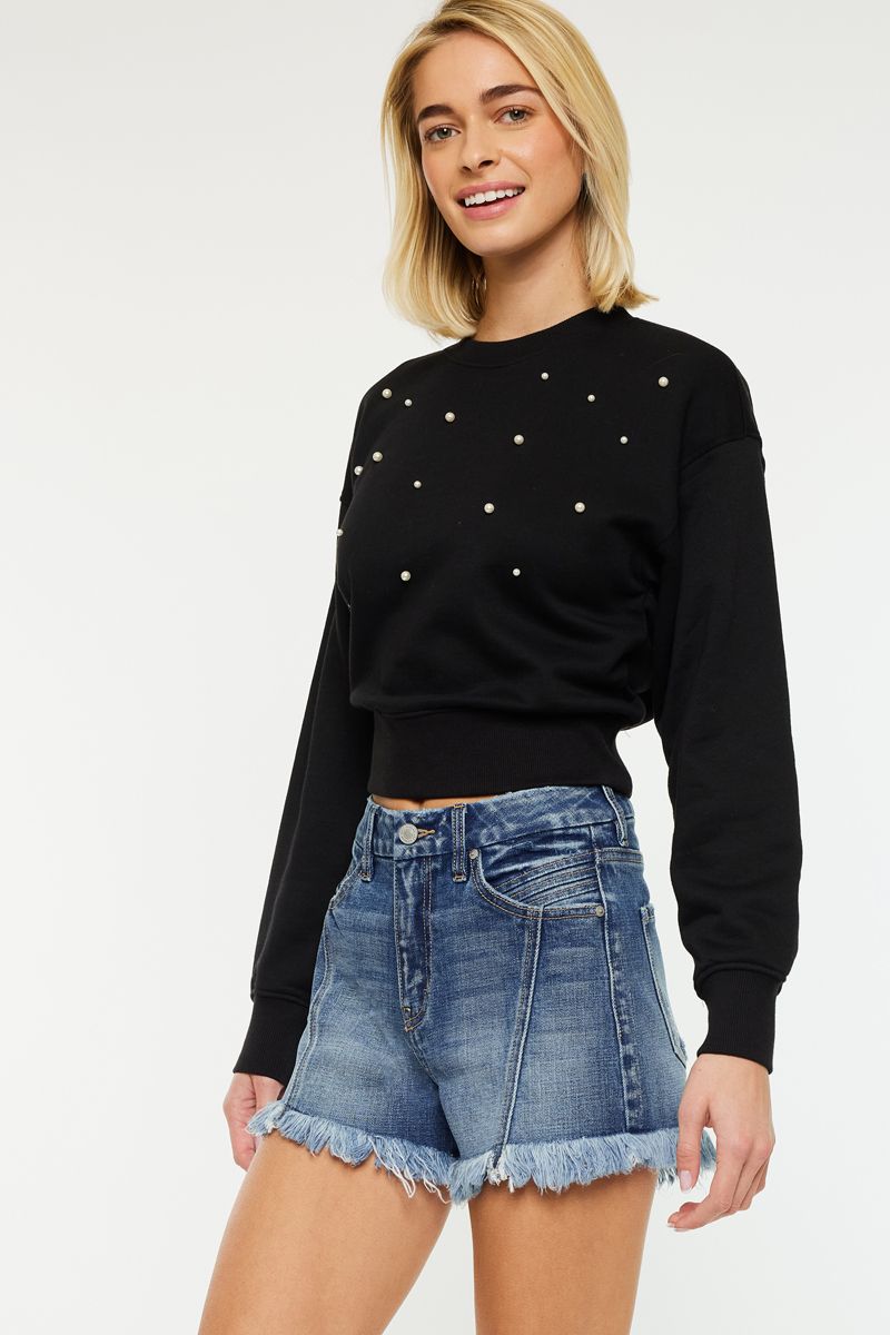 Emmy High Rise Denim Shorts