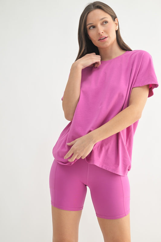 Shoreline Pima Cotton Slouchy Tee (new orchid)