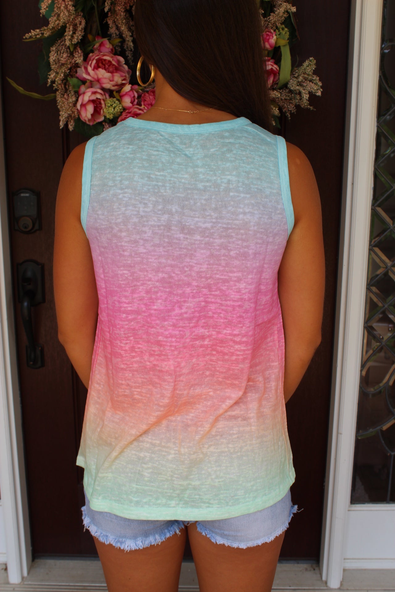 Pink and Blue Tie Dye Tank