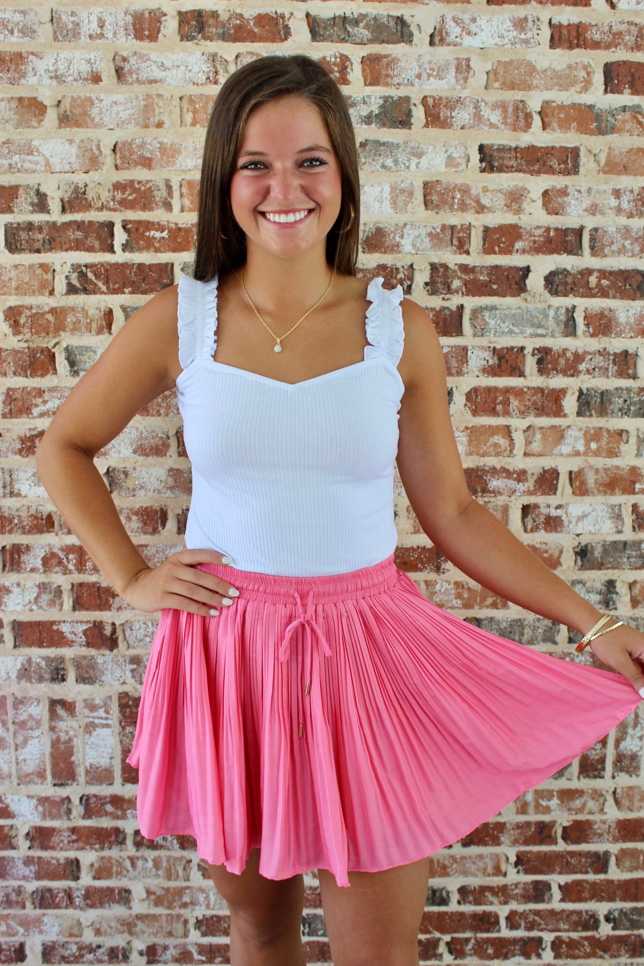 Sweet Sunshine Ribbed Tank (White)