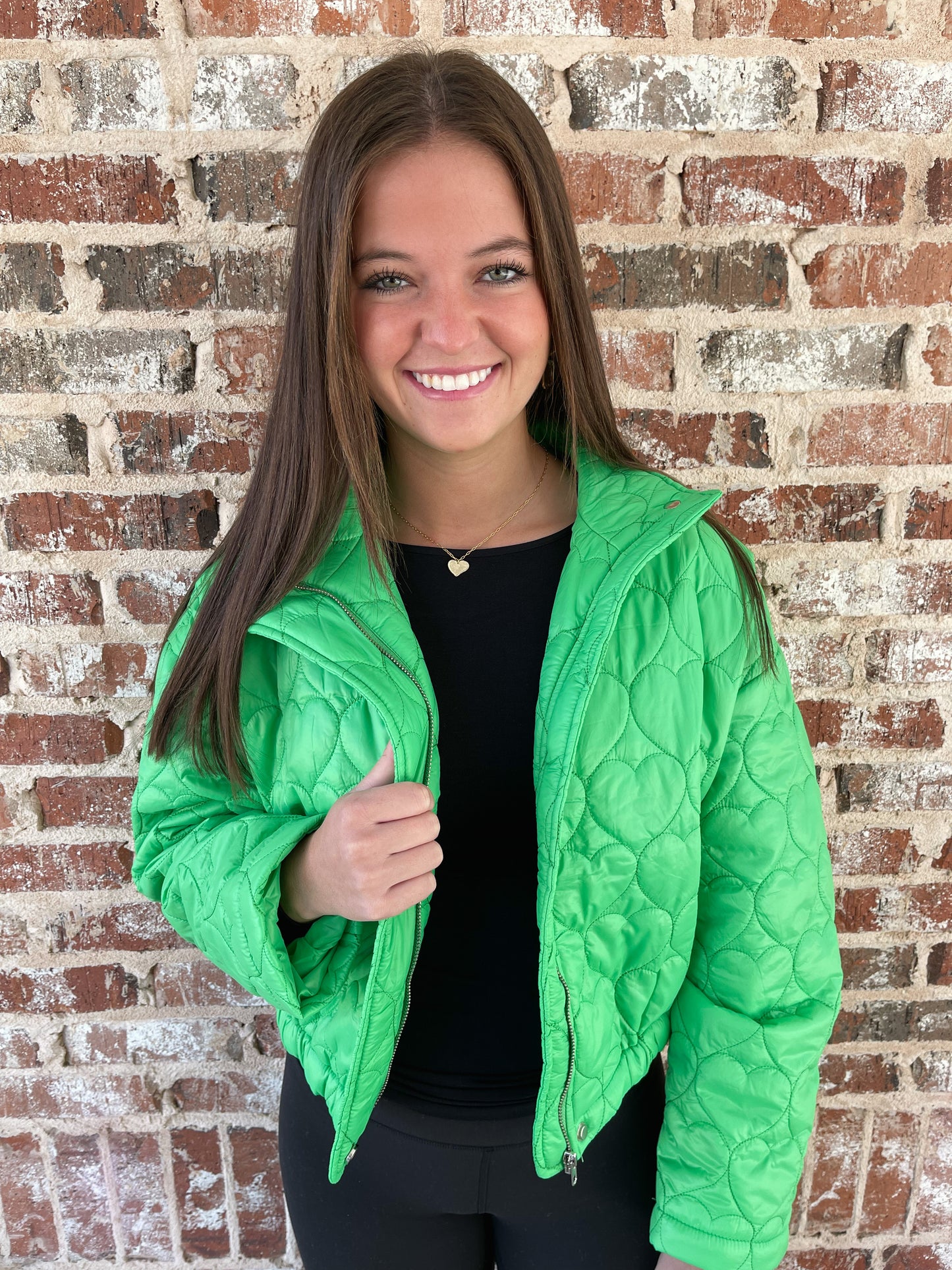 Quilted Heart Puffer Jacket