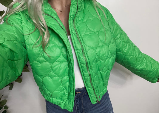 Quilted Heart Puffer Jacket